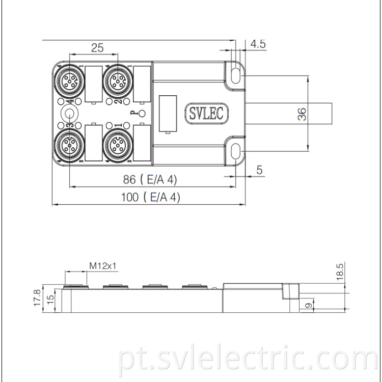 M12 Distribution Box 4 Way